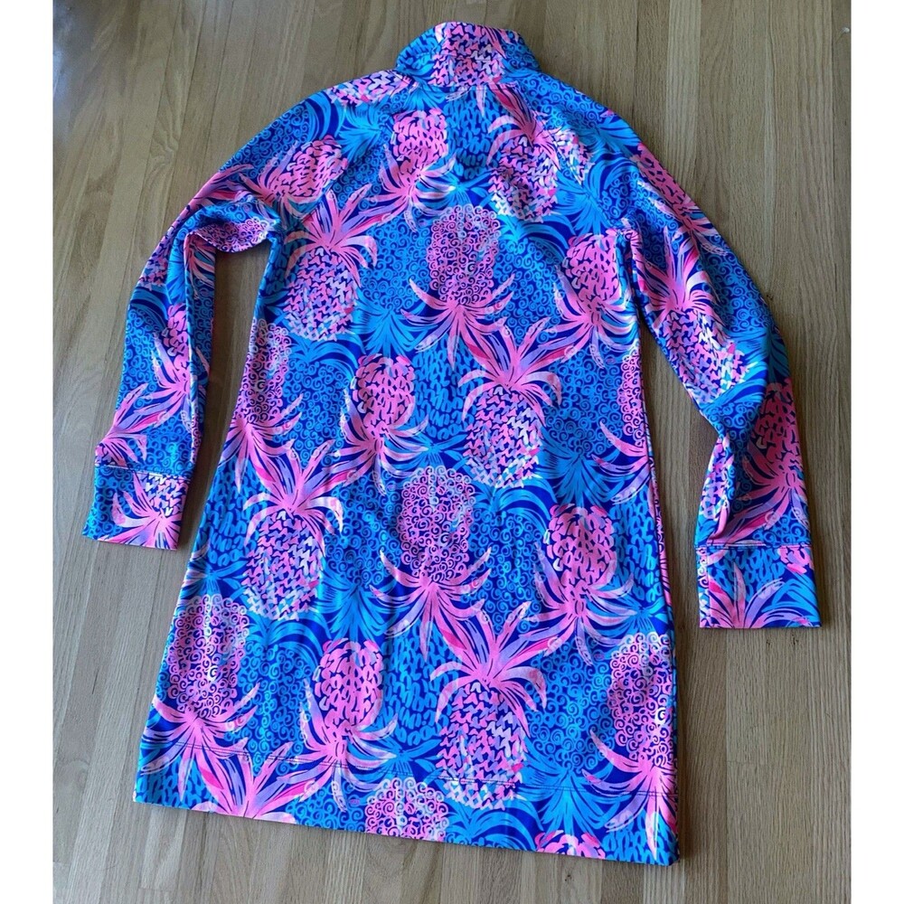 Lily Pulitzer Skipper UPF 50 Quarter Zip Polo Collar Popover Dress Pineapple M - Picture 5 of 5